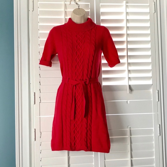 girls red sweater dress